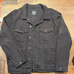 Zara Men's Black Denim Jacket